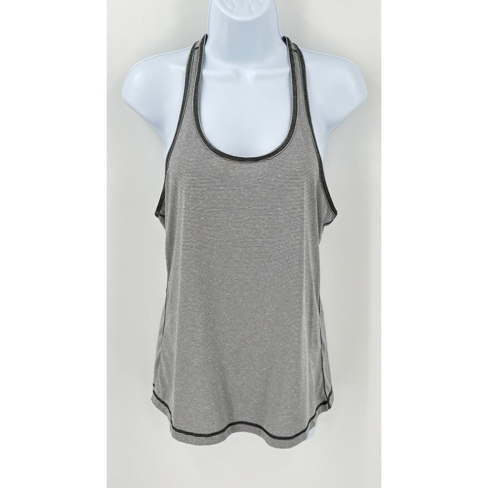 Z by Zella Women's Racerback Tank Grey Stripe Size M medium Workout Athletic